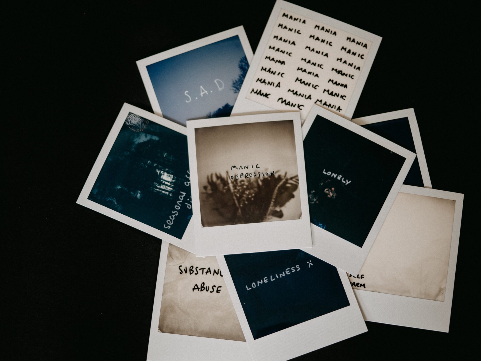 Mental health support concepts arranged around a heart