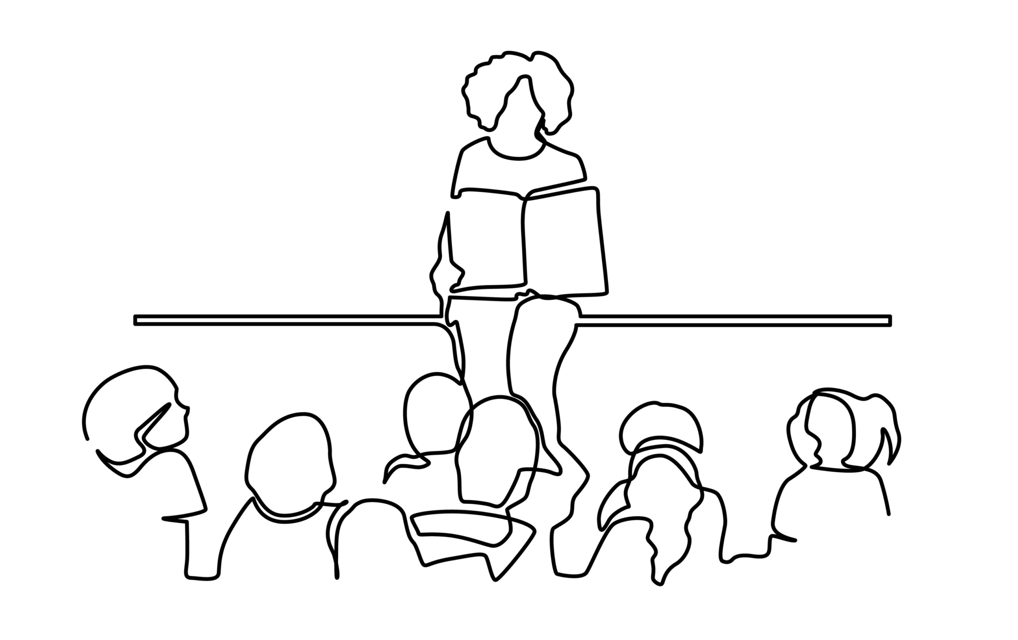Illustration of a teacher facilitating class discussion