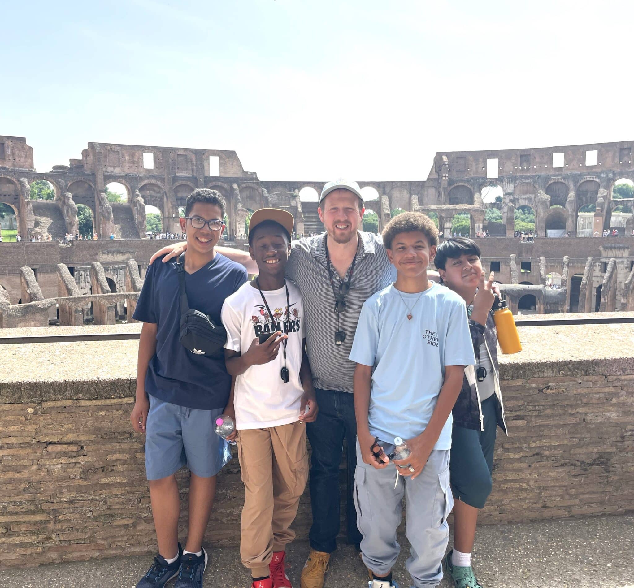 Scholars visiting Rome during a school excursion