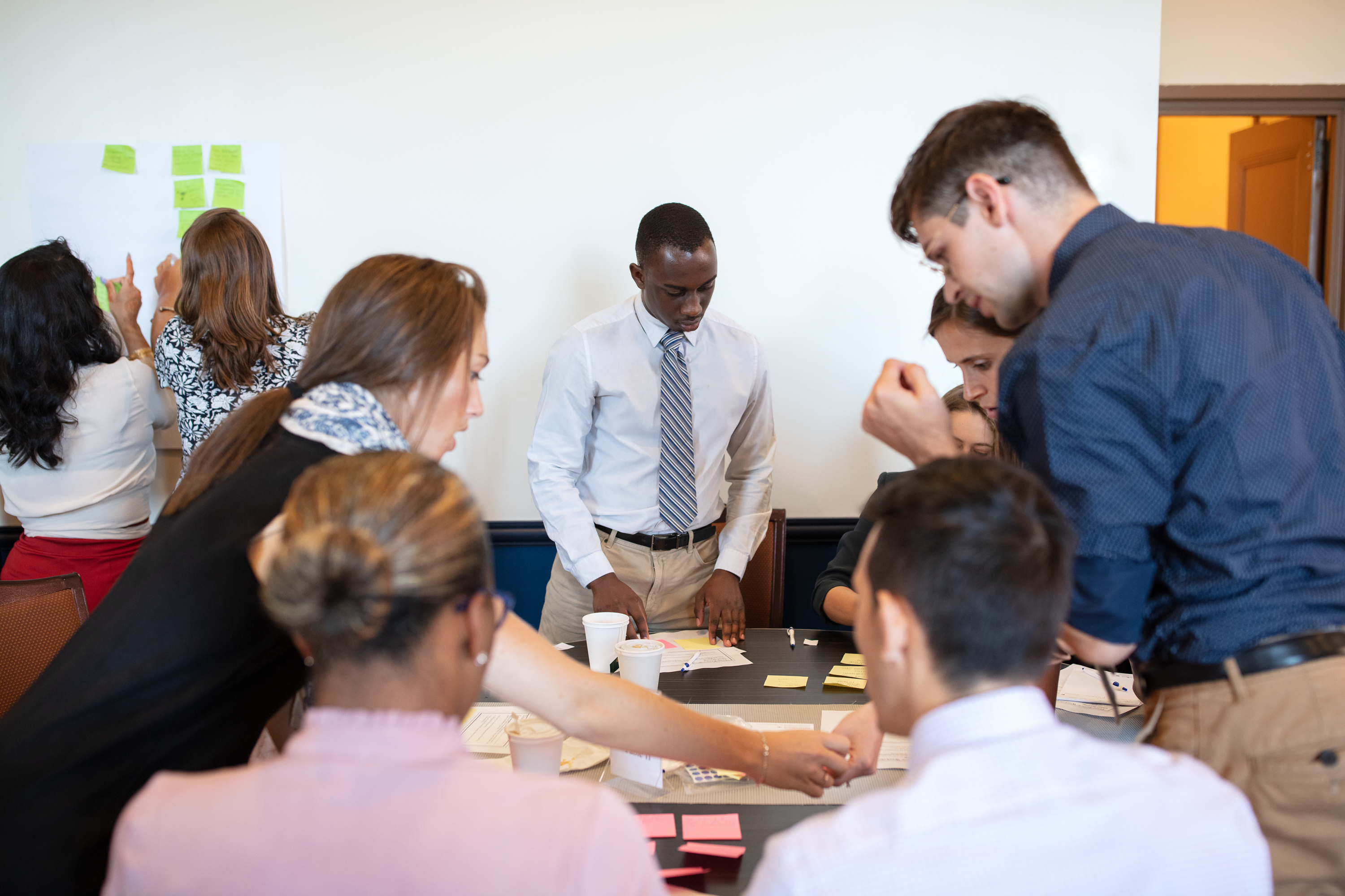 Educators collaborating during a school planning workshop